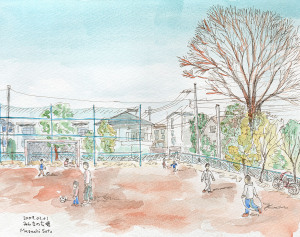 広場のサッカーゴール